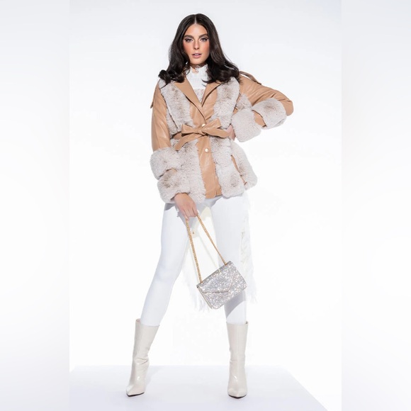 NATTY VICE FAUX FUR MOTO JACKET - Picture 3 of 10